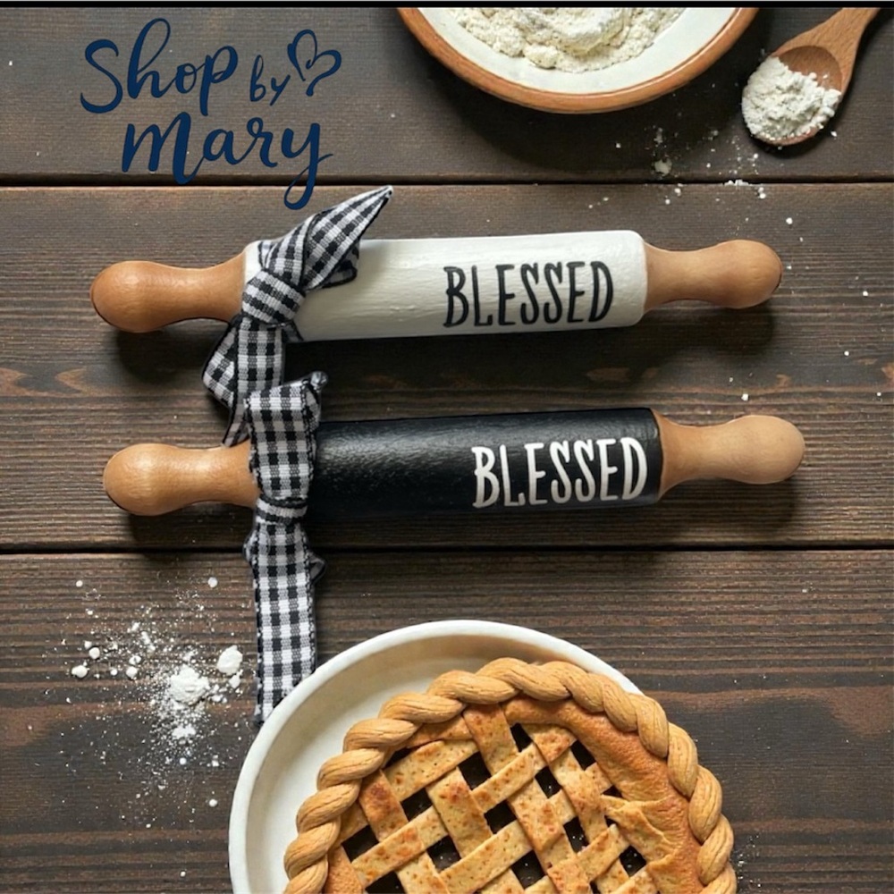 ⤵️🆕 Mini Rolling Pin, Farmhouse Mini Rolling Pins, Tiered Tray Decor.